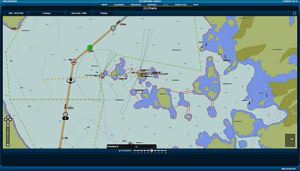 Screenshot from a Submarine On Board Training course.