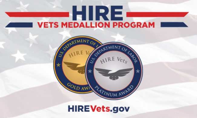 U.S. Department of Labor Hire Vets 2020 Award Recpient